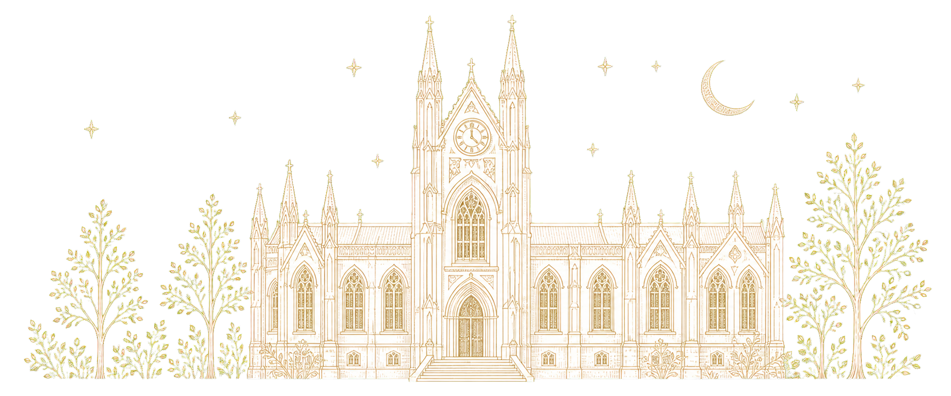 月华女子学园建筑线稿